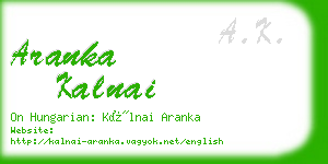 aranka kalnai business card